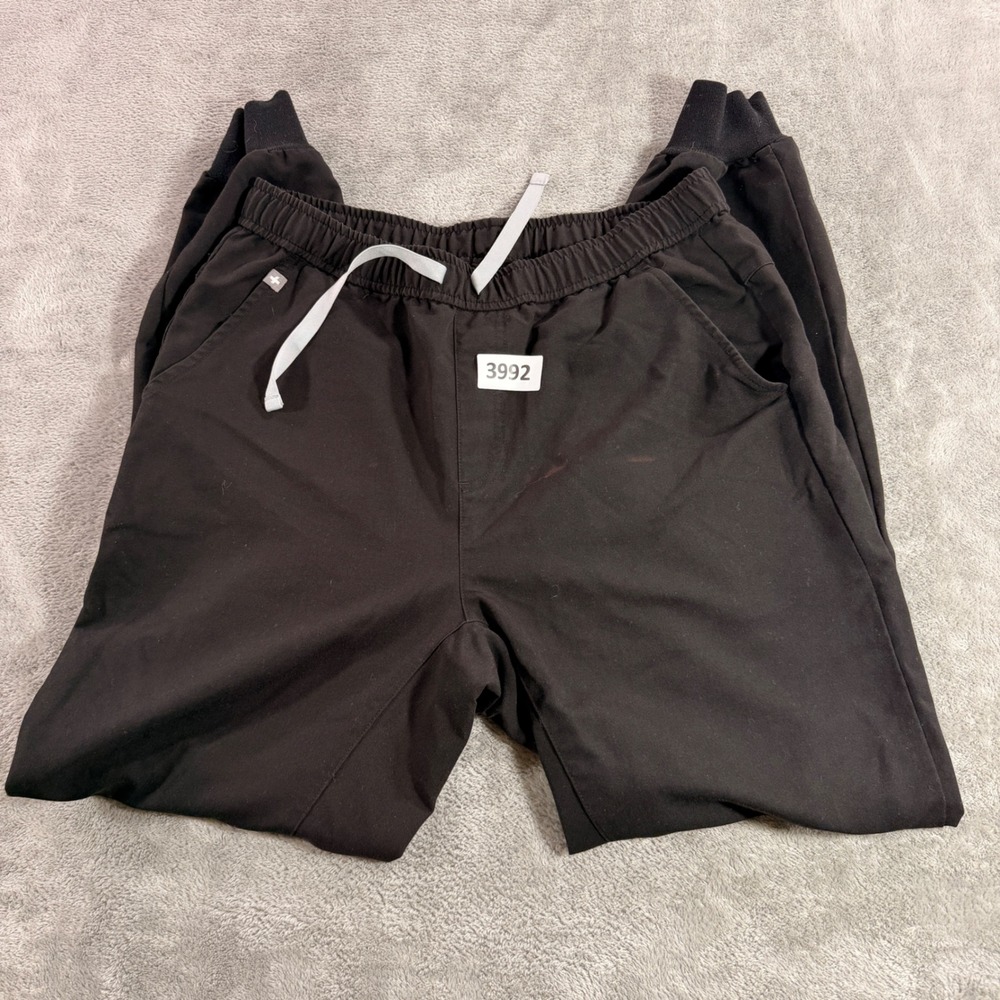 FIGS Jogger Scrub Pants Women Medium Black Zamorra M21SW2051 Drawstring Pockets